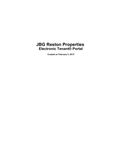 Download JBG Reston Properties Electronic Tenant® Portal PDF