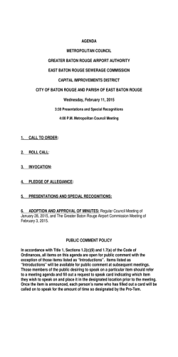 Metro Council Agenda - City of Baton Rouge/Parish of East Baton