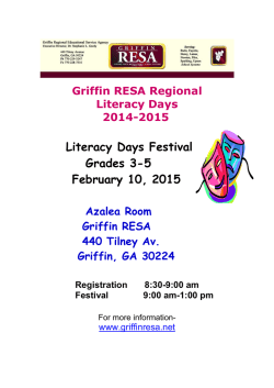 Literacy Days Festival Grades 3-5 February 10, 2015