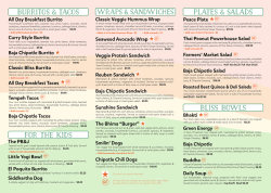 Menu - Bliss Cafe