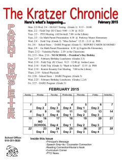 Kratzer February Newsletter 2015