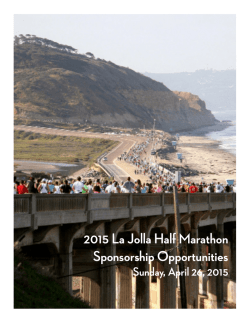 2015 La Jolla Half Marathon Sponsorship Opportunities