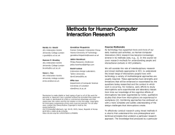 Methods for Human-Computer Interaction Research
