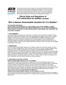 Contest Rules - Snowmobile In Quebec