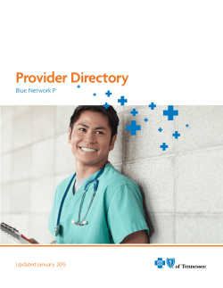 Network P provider directory. - BlueCross BlueShield of Tennessee