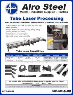 Tube Laser Processing - Alro Steel Corporation