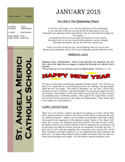 January 2015 newsletter - St. Angela Merici CES
