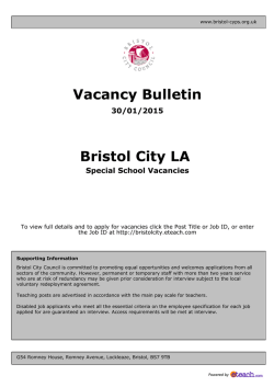 Vacancy Bulletin Bristol City LA