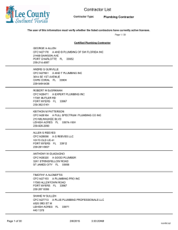 Contractor List - Lee County Florida