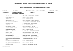 Disclose tenderers using the Roads and Maritime Services