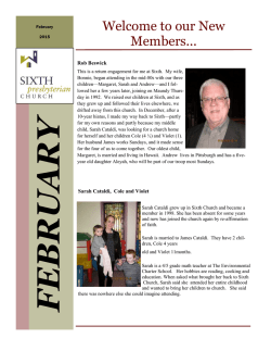 Jan.-Feb. 2015 Newsletter - Sixth Presbyterian Church of Pittsburgh
