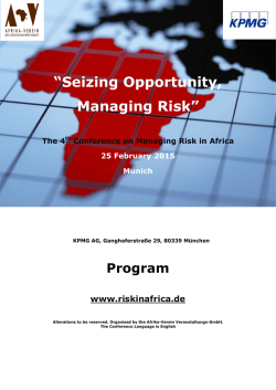 “Seizing Opportunity, Managing Risk” The 4