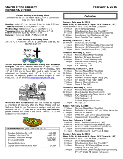 Bulletin - Church of the Epiphany