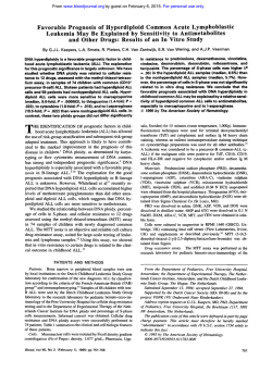 Favorable Prognosis of Hyperdiploid Common