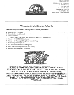New student registration packet - Middletown City School District