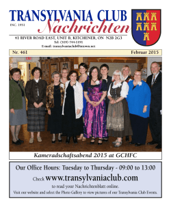 Nachrichten - Transylvania Club Kitchener