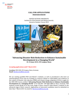 2015 Call for Applications - UNU-EHS