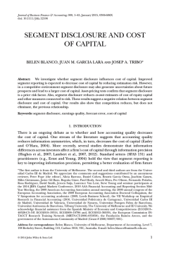 segment disclosure and cost of capital