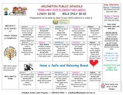 Food Services: Elementary School Lunch Menu