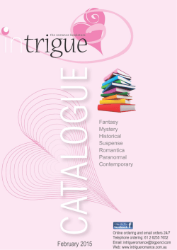 February 2015 catalogue - Intrigue The Romance Bookstore