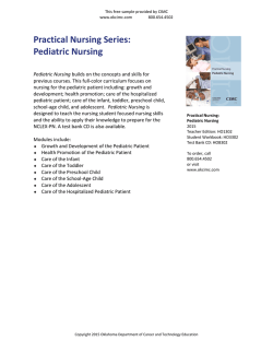 Pediatric Nursing - Oklahoma Department of Career and