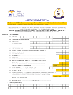 Download Application Form - Harare Institute of Technology