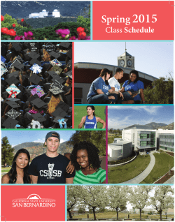 Spring 2015 Class Schedule - Academic Scheduling