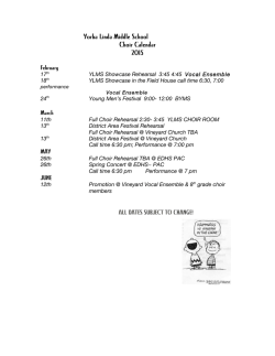 Yorba Linda Middle School Choir Calendar 2015
