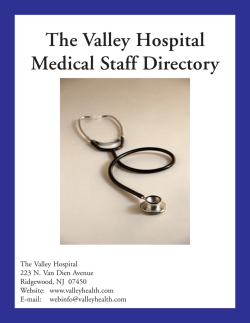The Valley Hospital Medical Staff Directory