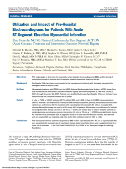 Utilization and Impact of Pre-Hospital Electrocardiograms for
