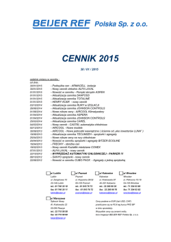 CENNIK 2015 - Beijer Ref Polska Sp. z oo