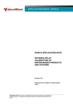 APPLICATION NOTE: APS014