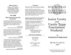 Tournament brochure - Bob McVean Basketball Camp Rochester