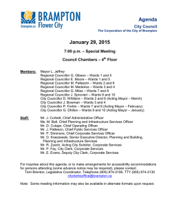 Special Council Meeting agenda and Financial