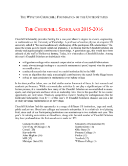 2015-2016 Churchill Scholars