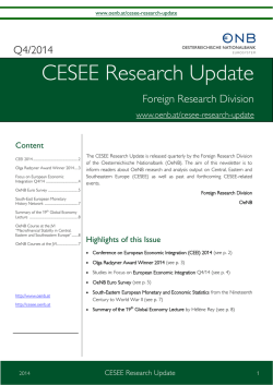 CESEE Research Update Q4/2014 - Oesterreichische Nationalbank