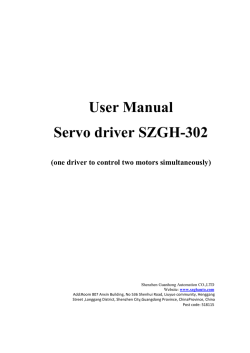 User Manual Servo driver SZGH-302 (one driver to control two