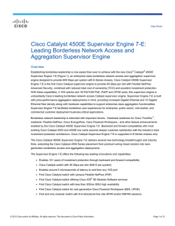 Cisco Catalyst 4500E Supervisor Engine 7