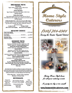 DeSSert Menu - Home Style Caterers