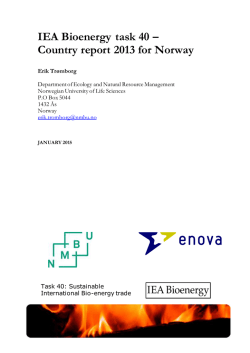 Norway (preliminary) - IEA Bioenergy Task 40