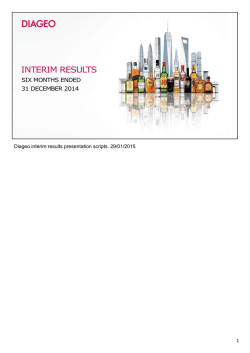 Diageo interim results presentation scripts. 29/01/2015 1
