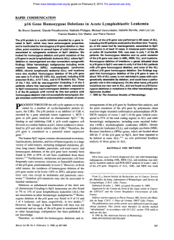 p16 Gene Homozygous Deletions in Acute Lymphoblastic
