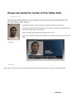 20-year-old wanted for murder at Fern Valley Hotel