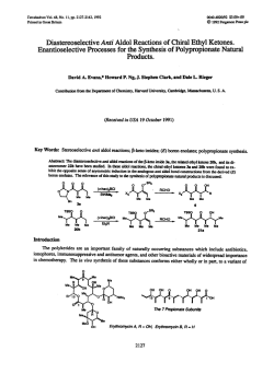 ~iaster~selective A~~~ Aldo1 Reactions of Choral Ethyl Ketones