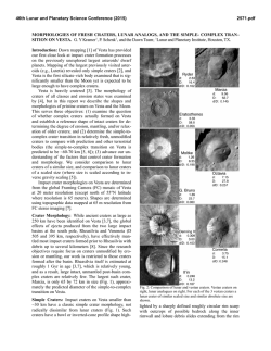 Morphologies of Fresh Craters, Lunar Analogs - USRA