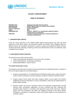 Vacancy Announcement (pdf.) - United Nations Office on Drugs and