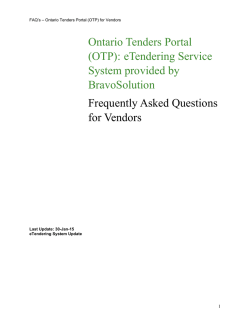 Ontario Tenders Portal (OTP): eTendering Service System provided