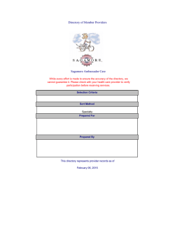 Sagamore Ambassador Care Directory of Member Providers