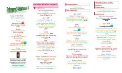 Cafeteria Menu