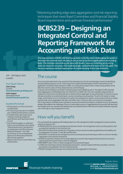 BCBS239 – Designing an Integrated Control and Reporting